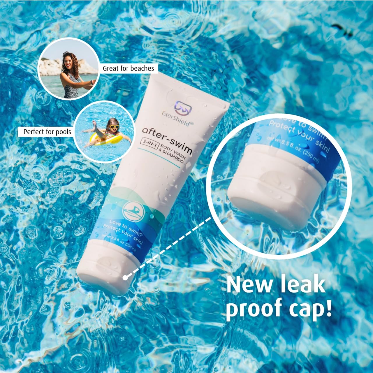 Exershield 2 in 1 Chlorine Body Wash and Chlorine Shampoo for Swimmers - After Swim Chlorine Odor Removal Body Wash and Swimmer Shampoo; NEW IMPROVED Beauty & Personal Care Exershield