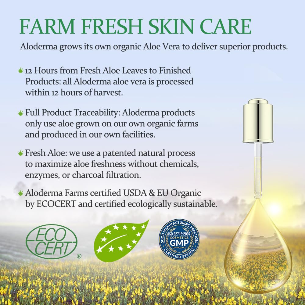 Aloderma Aloe Nourishing Body Wash 16oz - Fresh, Organic Aloe Vera Based (No Water Added) For All Skin Types + Moisturizing Shea Butter & Allantoin Beauty & Personal Care Aloderma