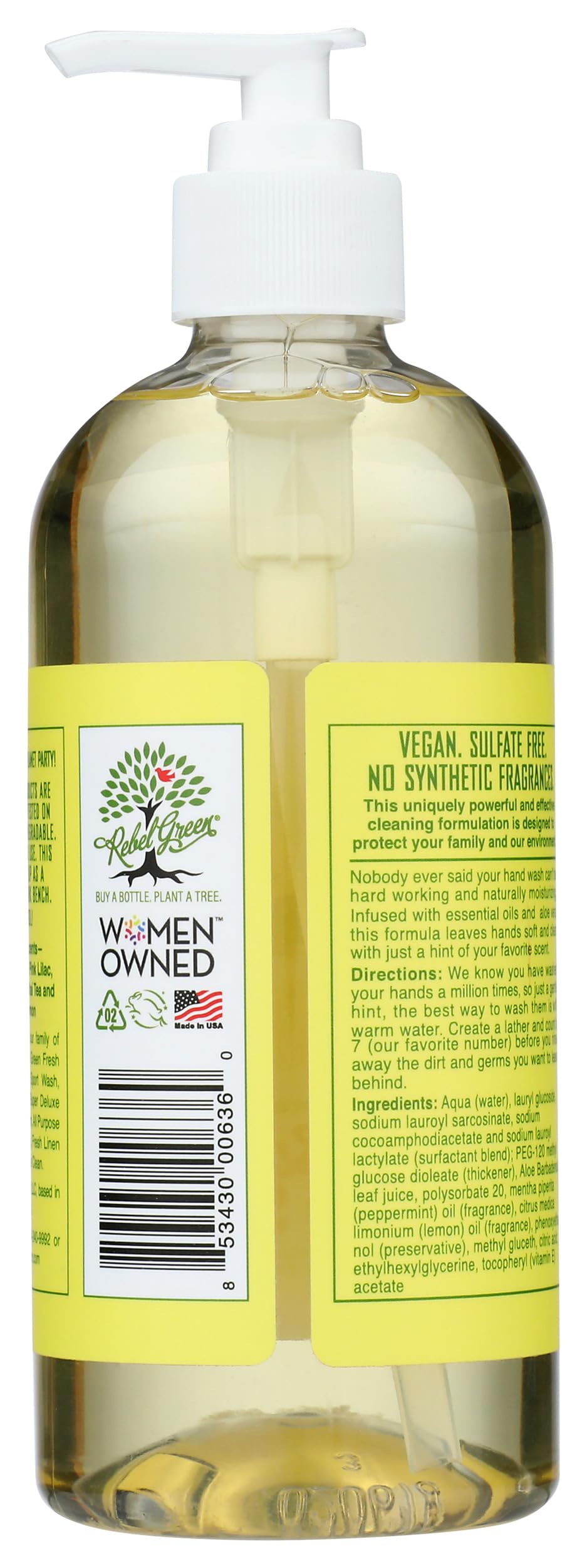 Rebel Green Fresh And Clean Hand Soap Peppermint Lemon, 16.9 FZ Beauty & Personal Care Rebel Green