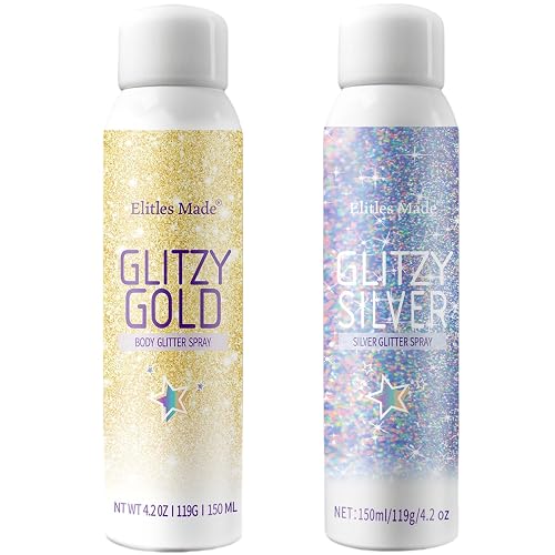 Elitles Made Hair Glitter, 2PCS Body Glitter Spray Glitter Hairspray for Kids Women, Long-Lasting Quick-Drying Holographic Glitter Spray for Hair Beauty & Personal Care Elitles Made