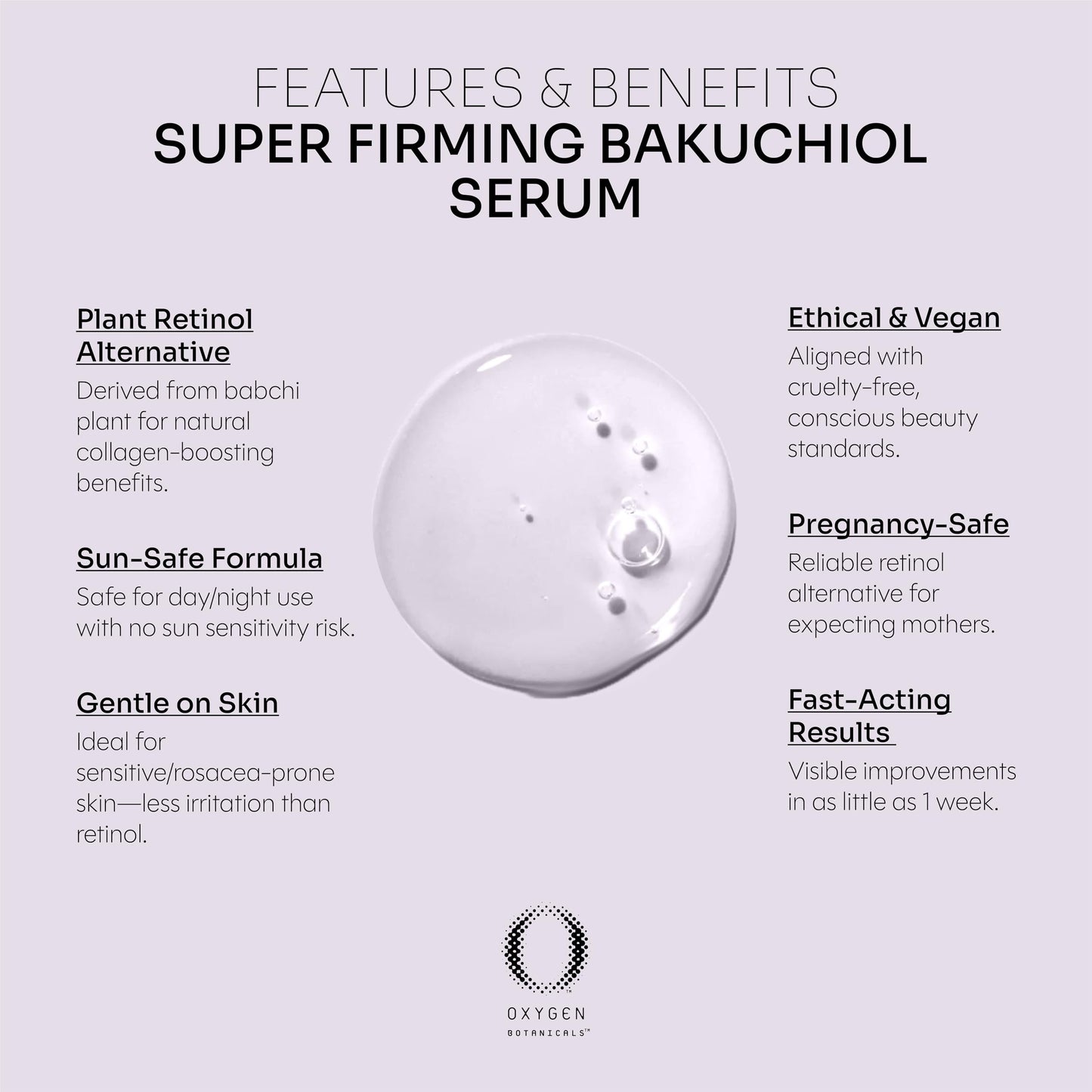Oxygen Botanicals Super Firming Bakuchiol Serum-Bakuchiol + Squalane, antioxidant formula to rejuvenate and protect the skin, natural retinol, based Beauty & Personal Care Oxygen Botanicals