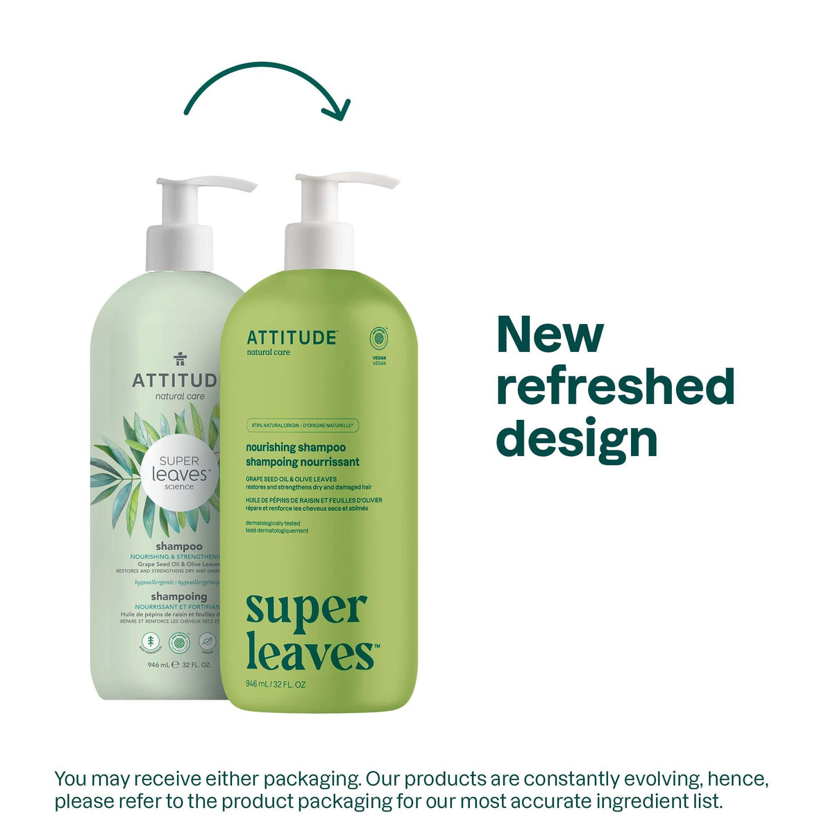 ATTITUDE Nourishing Hair Shampoo, EWG Verified, For Dry and Damaged Hair, Naturally Derived Ingredients, Vegan and Plant Based, Grapeseed Oil Beauty & Personal Care ATTITUDE