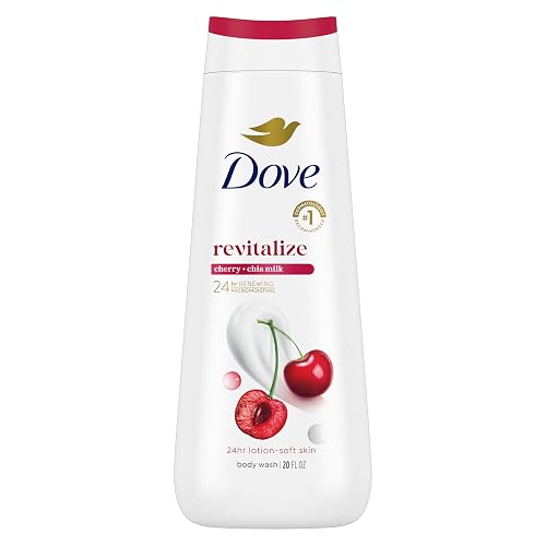 Dove Body Wash Revitalize Cherry and Chia Milk For 24hr Lotion-Soft Skin Moisturizing Skin Cleanser with No Sulfates No Parabens 20 oz Beauty & Personal Care Dove