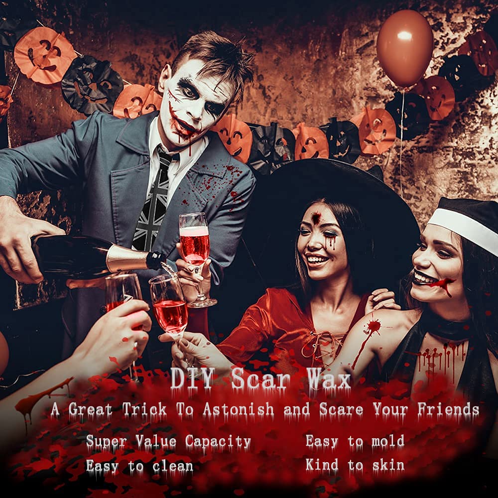 Mysense Scar Wax Kit SFX Make Up Special Effects Fake Molding Wound Skin Wax Body Paint Halloween Set Fake Nose Stage Zombie Cosplay Costume SFX Beauty & Personal Care Mysense