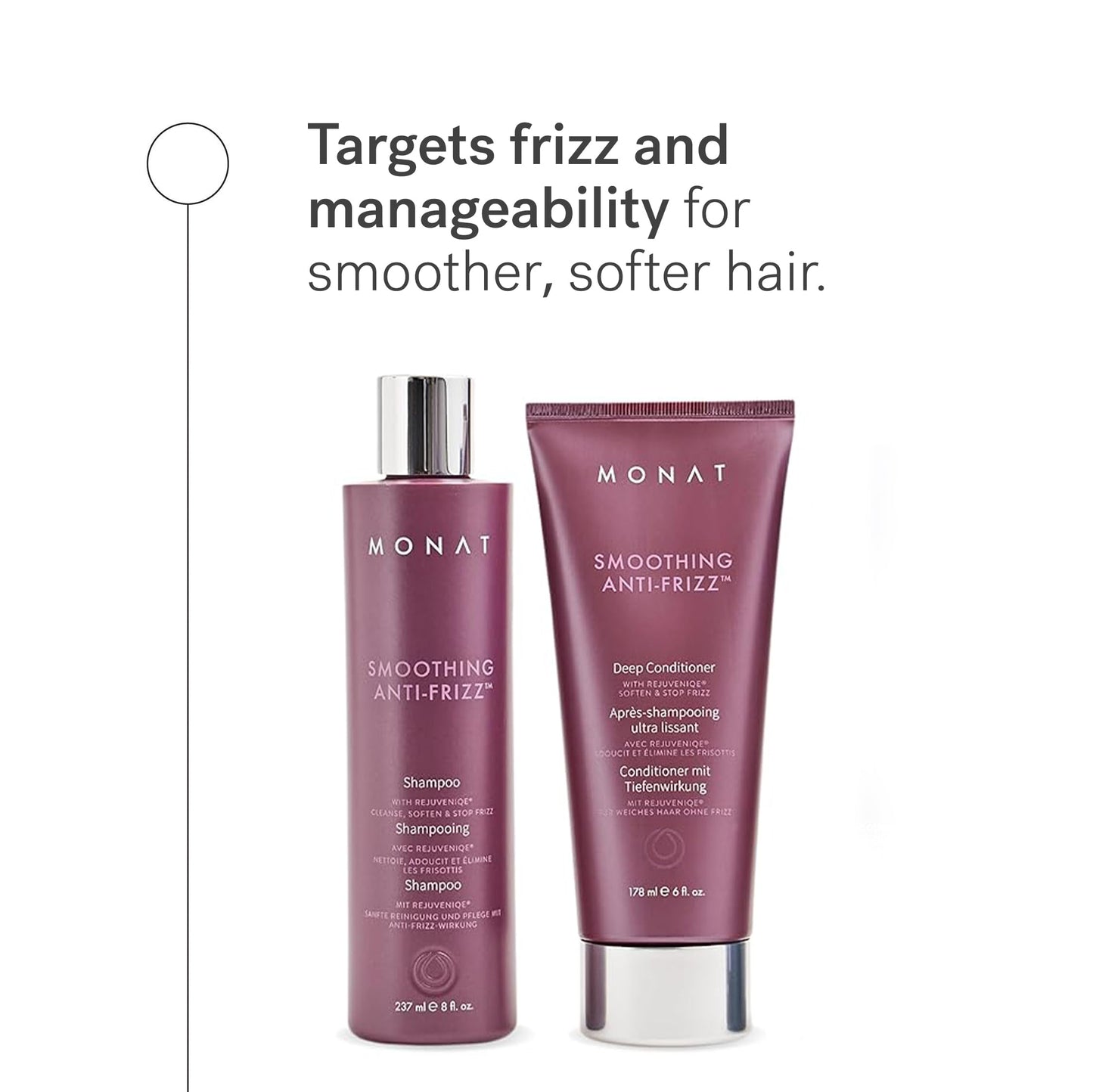 MONAT Smoothing Anti-Frizz Set - Natural Frizz Ease Shampoo & Frizz Dismiss Conditioner for Lightweight Frizz Control and Smooth, Shiny Hair Beauty & Personal Care MONAT