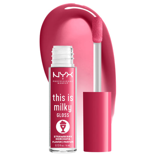 NYX PROFESSIONAL MAKEUP This Is Milky Gloss, Lip Gloss with 12 Hour Hydration, Vegan - Strawberry Horchata (Mauve Pink) Beauty & Personal Care NYX PROFESSIONAL MAKEUP