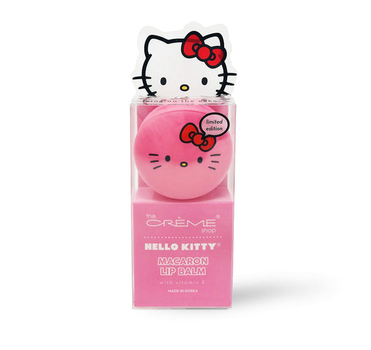 The Crème Shop x Sanrio Hello Kitty Macaron Lip Balm (Hello Kitty Icing On The Cake) Korean Cute Scented Pocket Portable Soothing Advanced Must-Have Beauty & Personal Care The Crème Shop