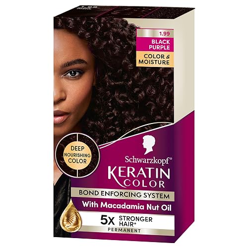 Schwarzkopf Keratin Color Permanent Hair Color, 1.99 Black Purple, 1 Application - Professionally Inspired Permanent Hair Dye, for up to 80% Less Beauty & Personal Care Schwarzkopf