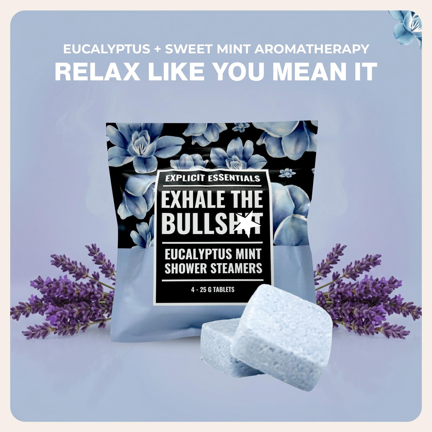 Explicit Essentials Exhale The BS Eucalyptus Mint Shower Steamers - Aromatherapy Eucalyptus and Mint Shower Steamers - Spa Shower Gift for Stress Beauty and Personal Care Explicit Essentials