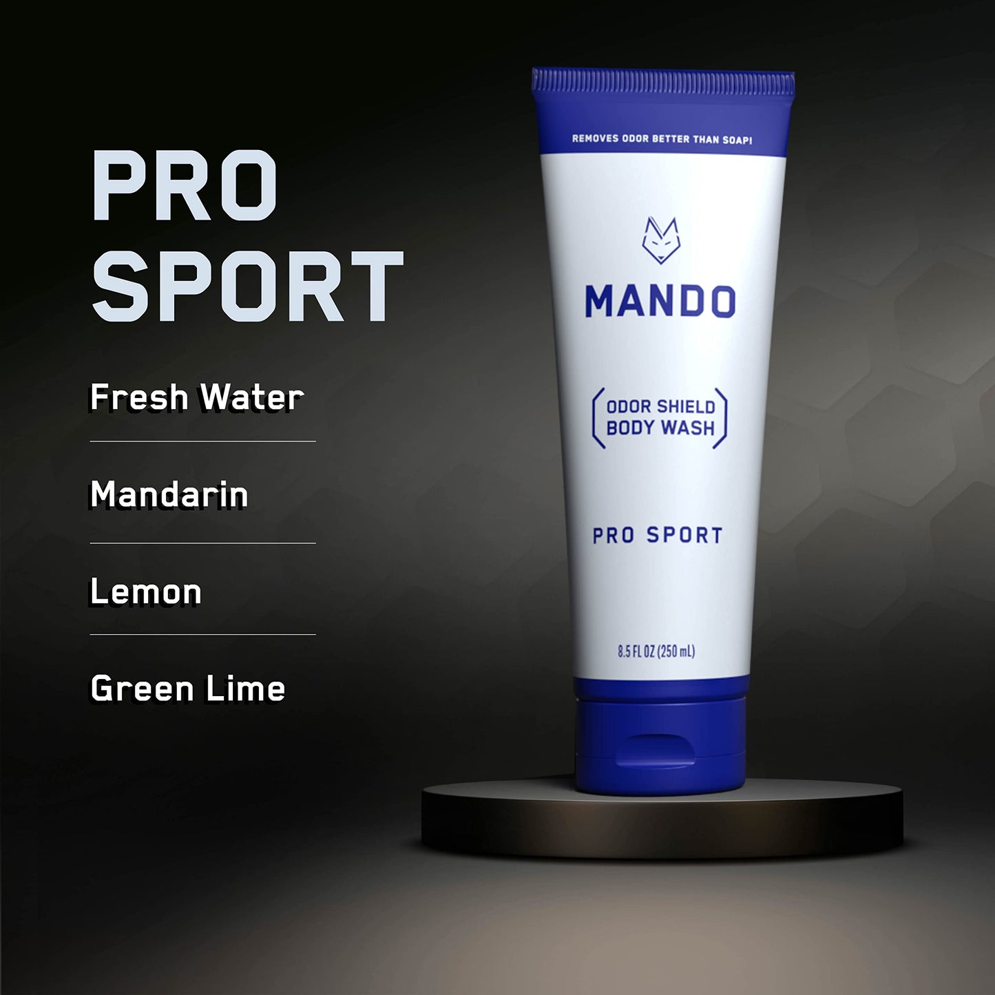 Mando Odor Shield Body Wash - 24 Hour Control - Removes Odor Better than Soap - SLS and Paraben Free, Skin Safe - 8.5 Ounce (Pro Sport) Beauty & Personal Care Mando