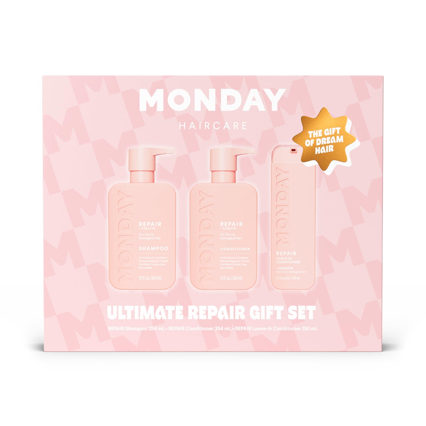 MONDAY Haircare Ultimate Repair Gift Set with REPAIR Shampoo, REPAIR Conditioner and REPAIR Leave-In Beauty & Personal Care MONDAY HAIRCARE