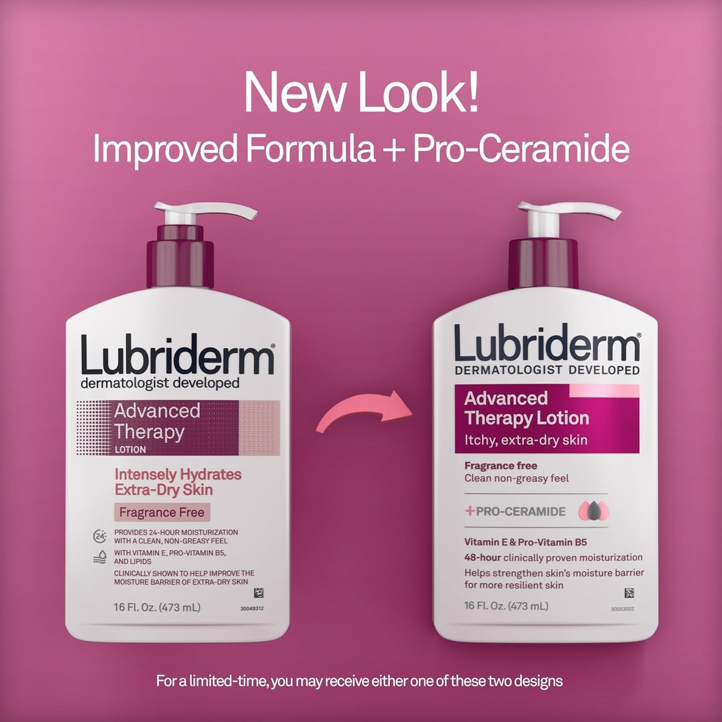 Lubriderm Advanced Therapy Fragrance Free Moisturizing Hand & Body Lotion + Pro-Ceramide with Vitamins E & Pro-Vitamin B5, Intense Hydration for Itchy Beauty & Personal Care Lubriderm