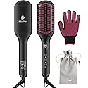Enhanced Ceramic Hair Straightener Brush by MiroPure, 2-in-1 Ionic Straightening Brush with Anti-Scald Feature, Auto Temperature Lock & Auto-Off Beauty & Personal Care MiroPure