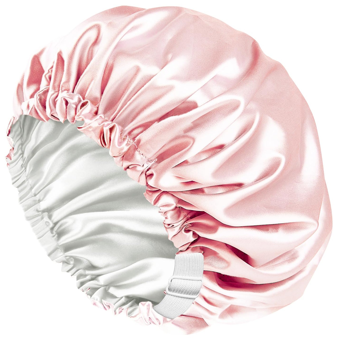 Amamba Shower Cap,100% Real Satin Lined Shower Cap for Women,Extra Large Reusable Waterproof,Adjustable Size&Long Hair Bath Caps Beauty & Personal Care Amamba