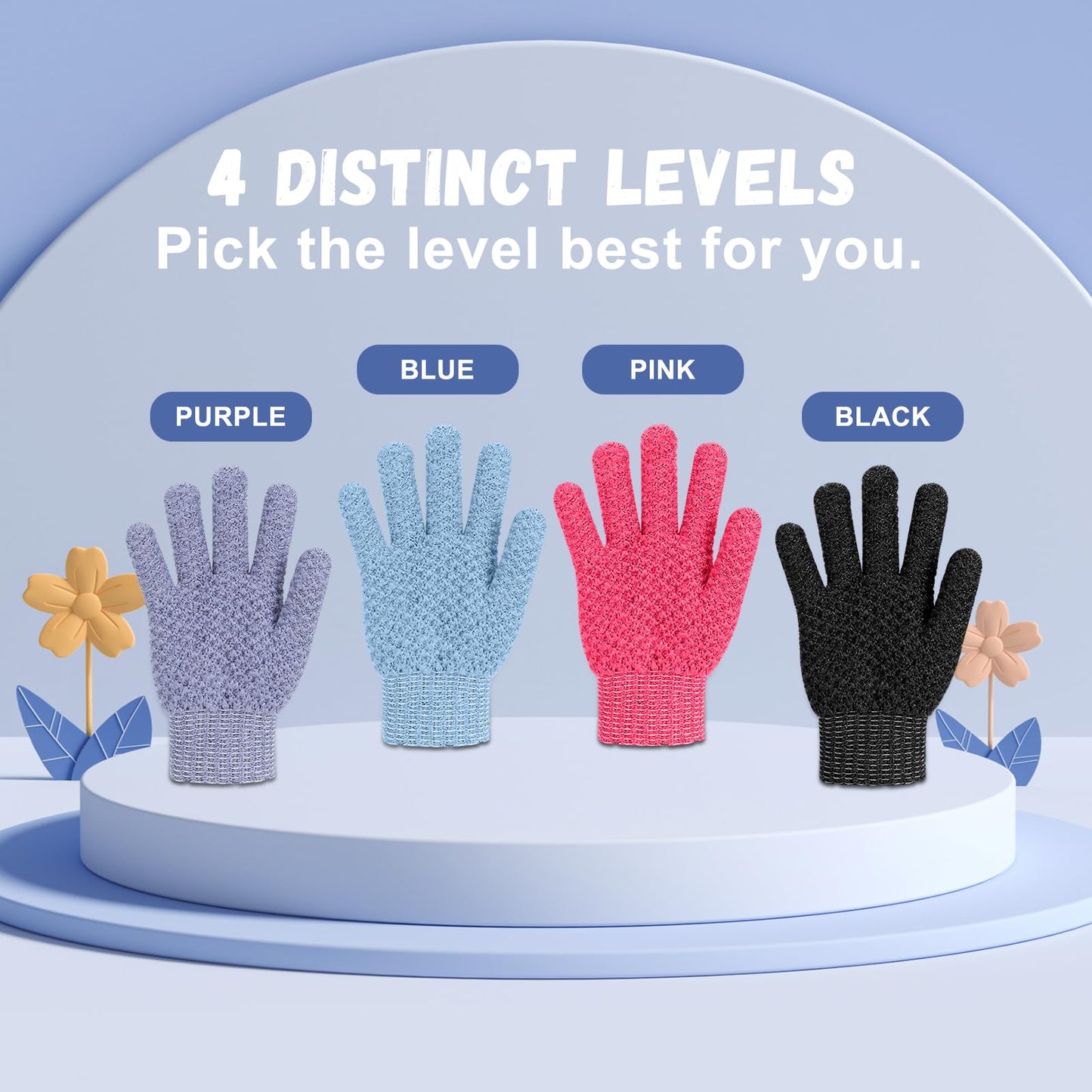 Exfoliating Dual Texture Bath Gloves for Shower Spa Massage and Body Scrubs, Dead Skin Cell Remover, body scrubber with Hanging Loop Beauty and Personal Care xvxvttxvv