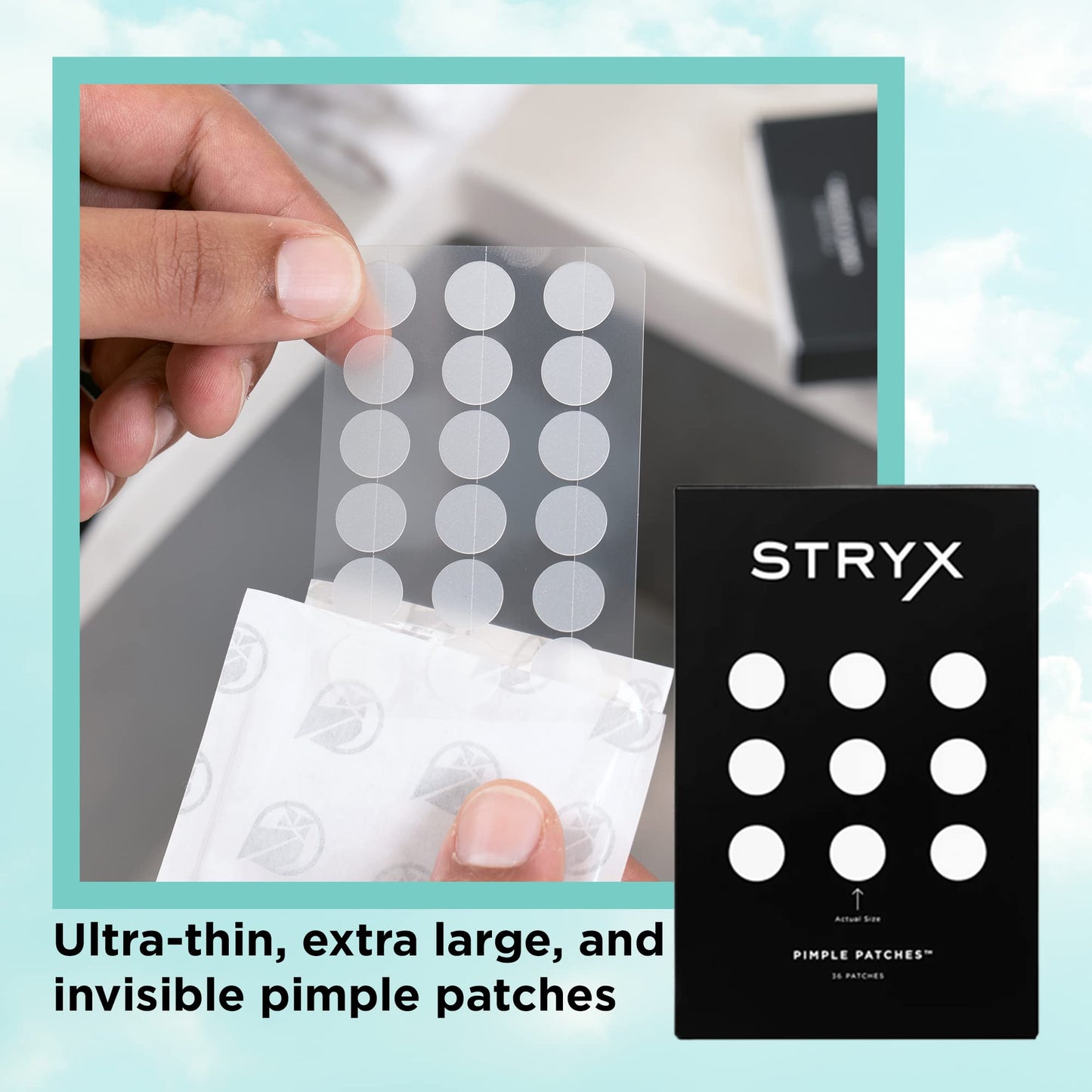 Stryx Hydrocolloid Acne Pimple Patches for Men, 3-Pack - Great for Breakouts, Zits, Blemishes, Whiteheads, & Reducing Redness - Designed for Men’s Beauty & Personal Care Stryx