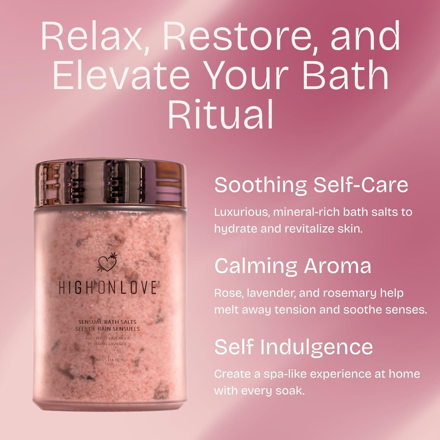 High On Love Bath Salts (Rosemary Lavender) Beauty and Personal Care High On Love