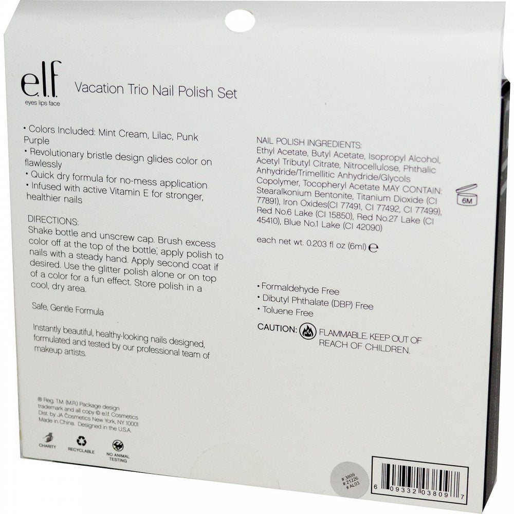 e.l.f. 3 Piece Nail Polish Set, Vacation Trio Beauty & Personal Care e.l.f.