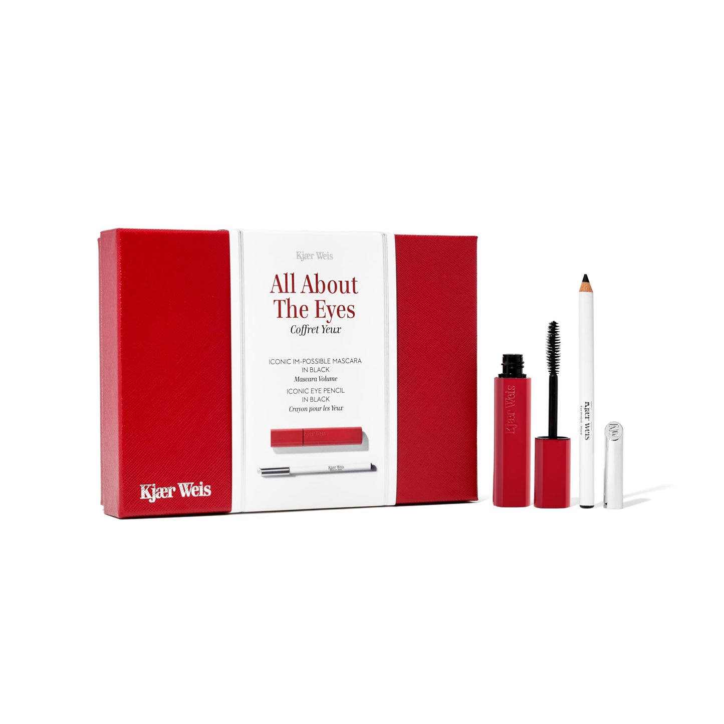 Kjaer Weis All About Eyes Gift Set - Certified Organic Volumizing Im-Possible Mascara Black with Long Lasting Iconic Black Pencil Beauty & Personal Care Kjær Weis