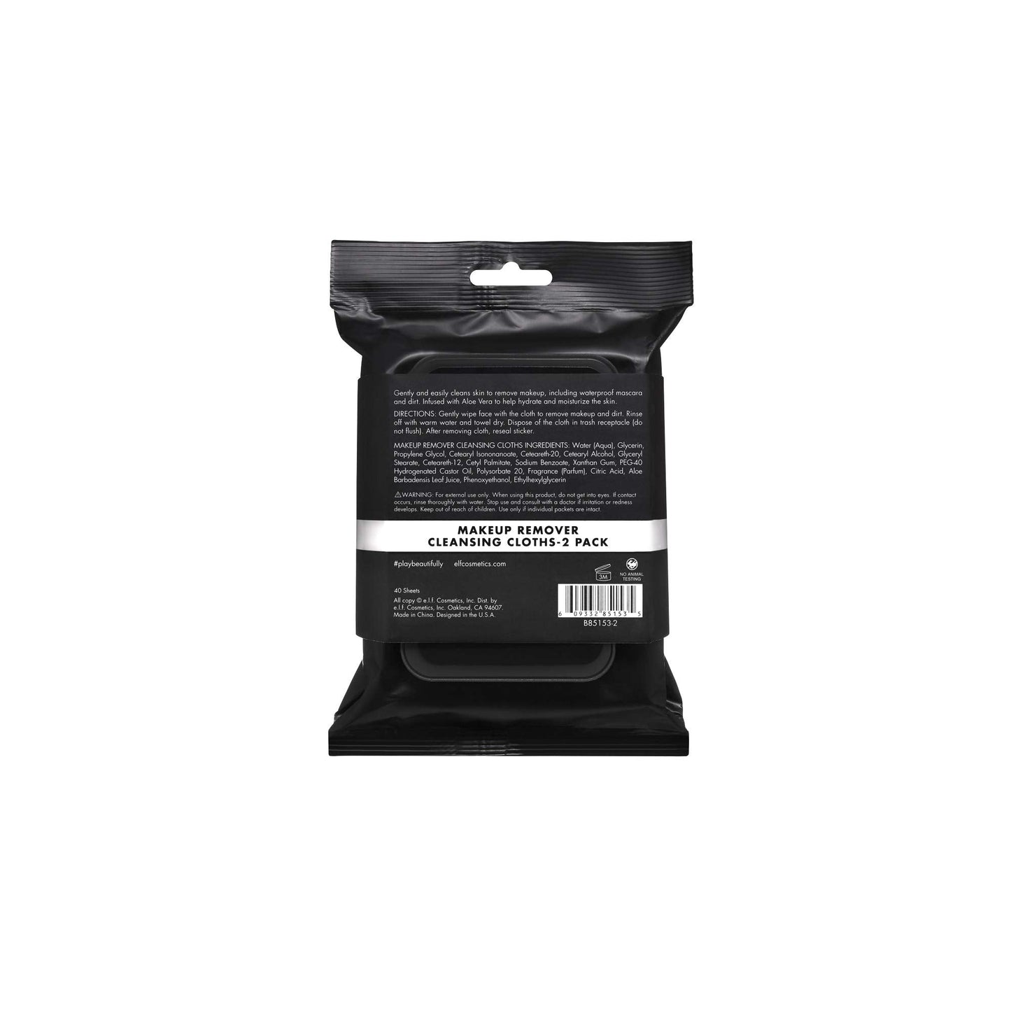 e.l.f., Fragrance-Free Cleansing Cloths, Lightweight, Hydrating, Soothing, Removes Makeup and Dirt, Purifies, Clarifies, Pack of 20, Compact Beauty & Personal Care e.l.f.