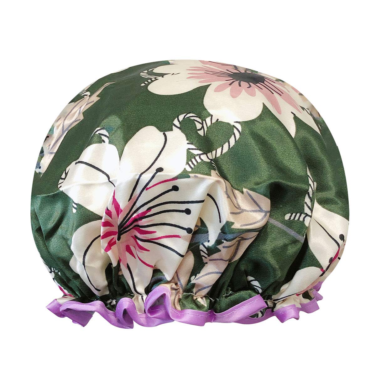 allydrew Wild Side Reusable Women's Waterproof Shower Caps for Long Hair, Lilies Green Beauty & Personal Care allydrew