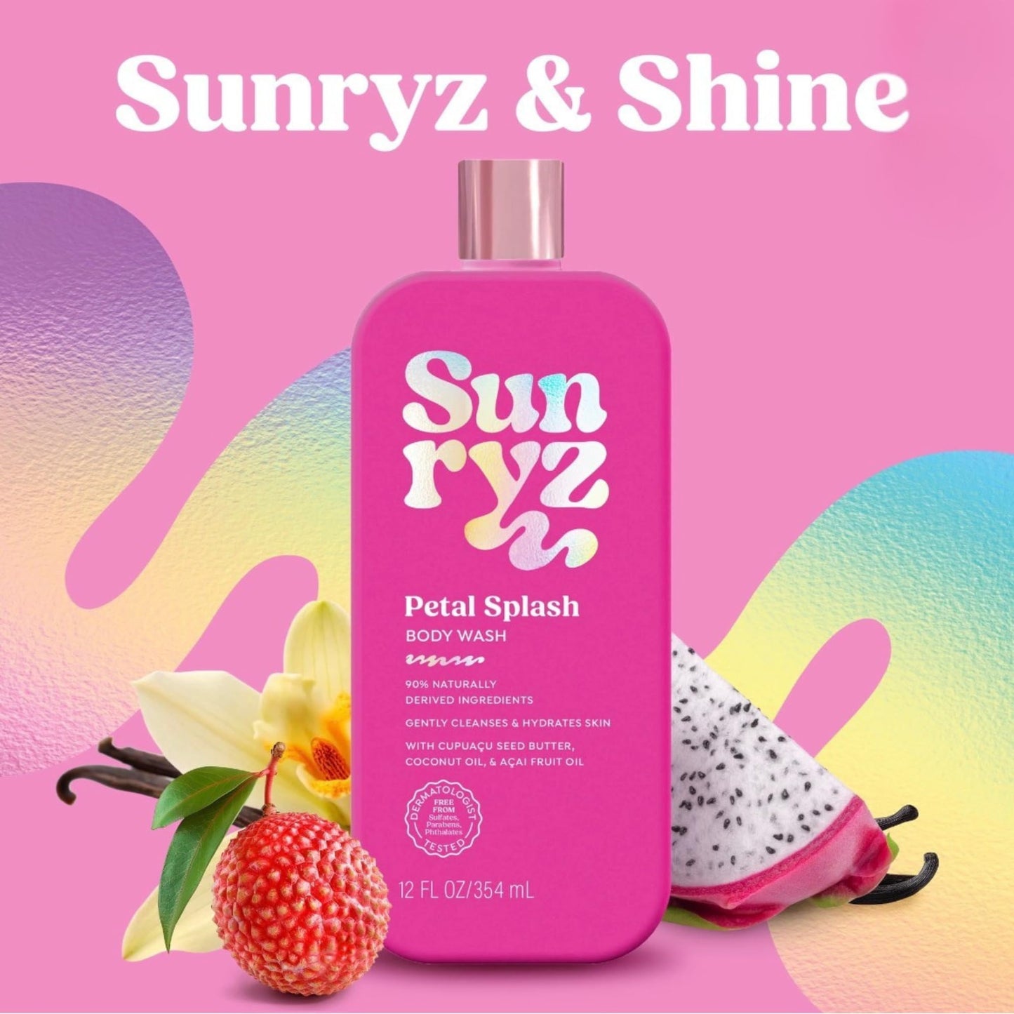 PDC Brands Sunryz Limited Edition Summer Scented Body Wash and Whipped Body Cream Duo, Petal Splash, 12 FL OZ Body Wash, 8 OZ Body Cream, 2 Piece Set Beauty & Personal Care PDC Brands