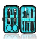 HANTEKAS Manicure Set 9 in 1 Stainless Steel, Nail Clippers Scissors Pedicure Tools Kit - Portable Travel Grooming Kit for Men and Women Beauty & Personal Care HANTEKAS