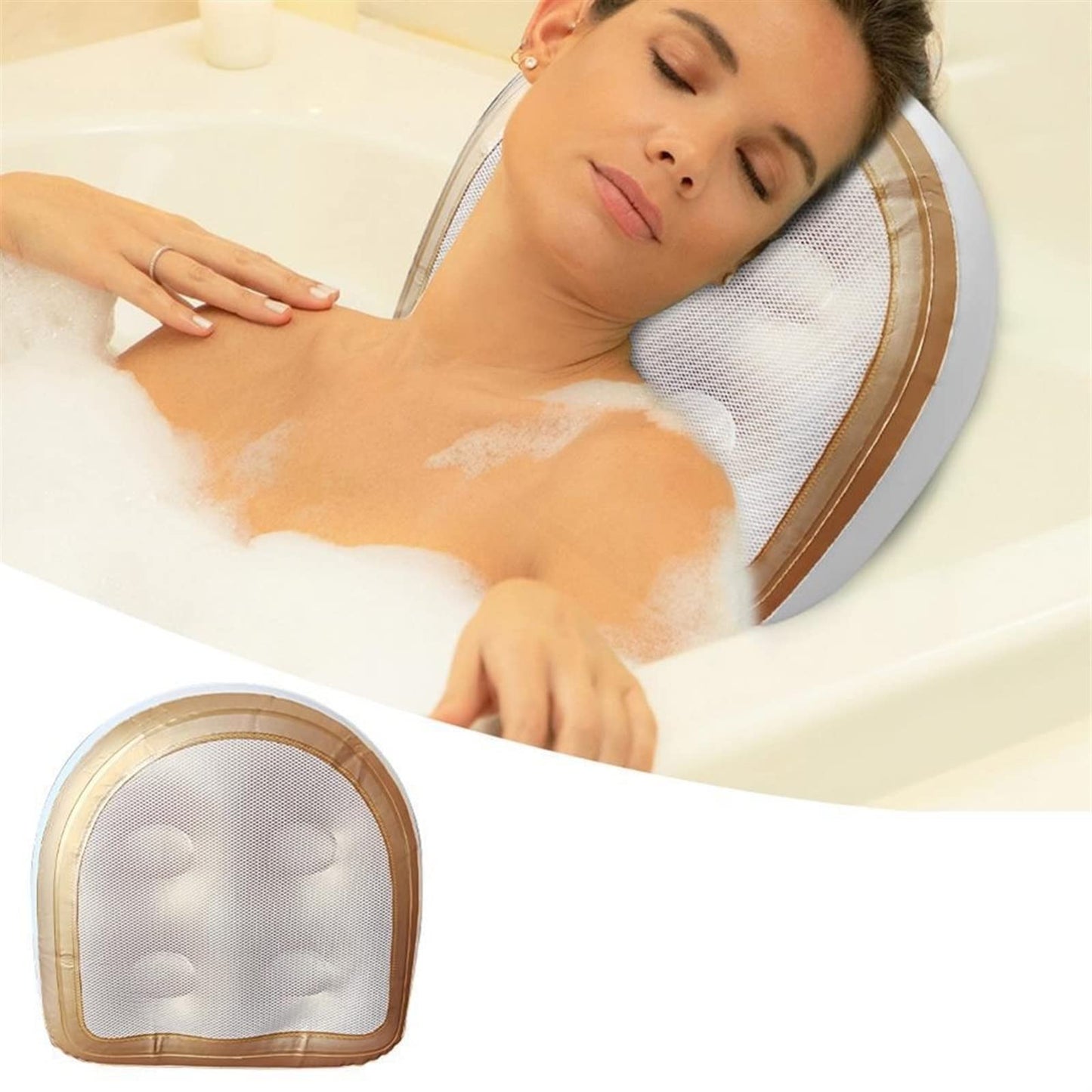 MENGKK Bath Pillows Spa Cushion Bath Pillows Spa Bathtub Cushion with Mesh Cover Suction Cup Inflatable Booster Seat for Spa and Hot Tub Accessories Beauty and Personal Care MENGKK
