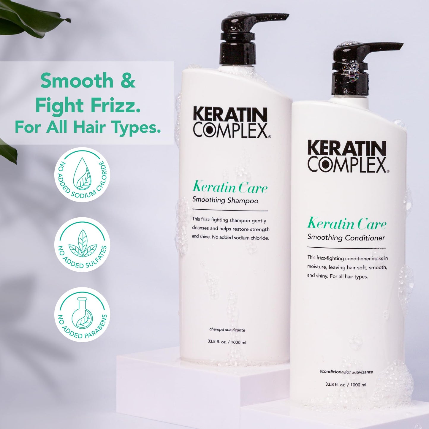 Keratin Complex - Keratin Care Smoothing Shampoo & Conditioner Duo - 33.8 fl oz Each Beauty & Personal Care Keratin Complex