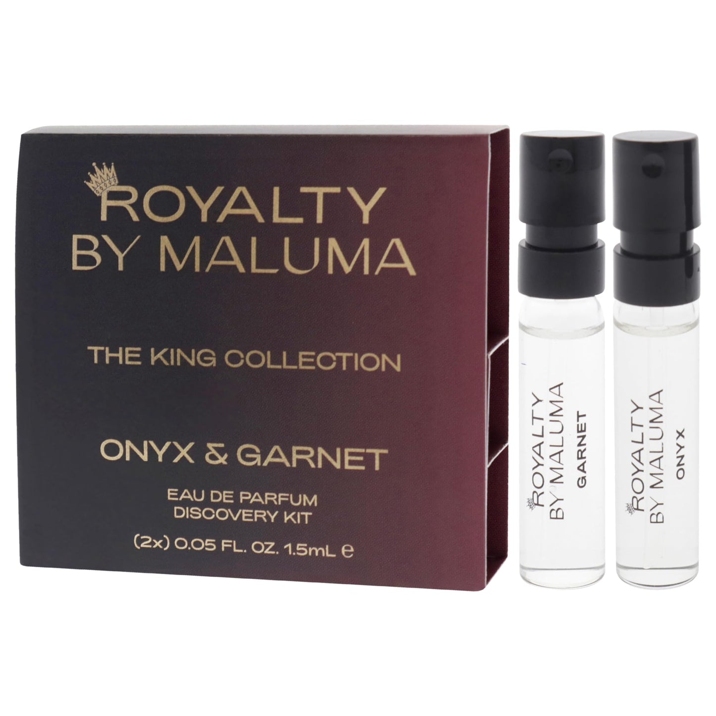 Kings by Royalty By Maluma for Men - 2 Pc Mini Gift Set 1.5ml Onyx EDP Spray, 1.5ml Garnet EDP Spray Beauty & Personal Care Royalty By Maluma
