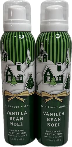 Bath & Body Works Vanilla Bean Noel Fizz Shimmer Body Lotion 3.5 Ounces Each Pack of 2 Beauty & Personal Care Bath & Body Works