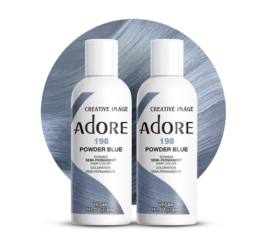 Adore Semi Permanent Hair Color (198 Powder Blue) (2 Pack) | Vegan & Cruelty-Free Blue Hair Dye | No Ammonia, No Peroxide, No Alcohol | 4 Fl Oz Beauty & Personal Care Adore