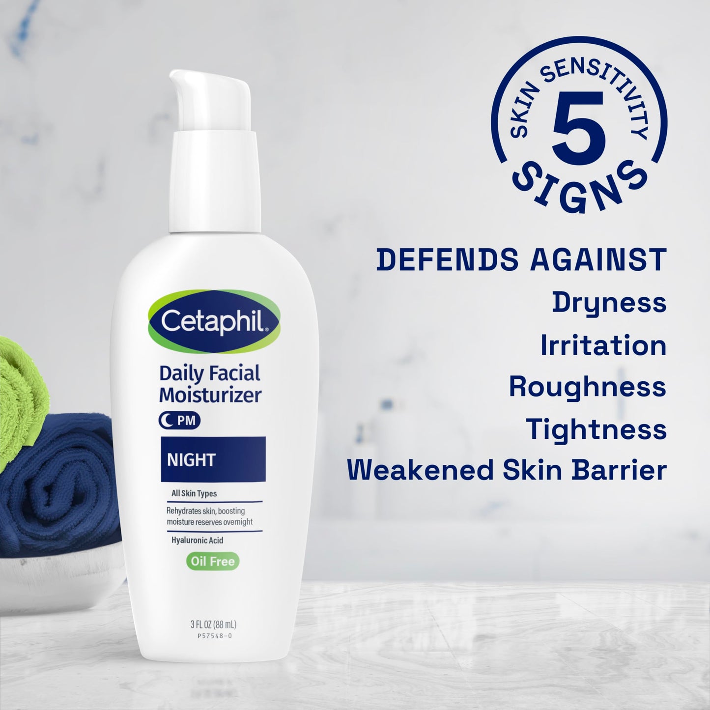 Cetaphil Night Moisturizer for Face, Hydrating Facial Moisturizer with Hyaluronic Acid, For All Skin Types, Lightweight and Non-Comedogenic Beauty & Personal Care Cetaphil