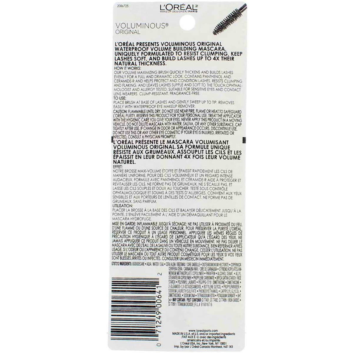 L’Oreal ParisVoluminous Waterproof Volume Building Mascara, Black [360], 0.28 oz (Pack of 3) Beauty & Personal Care L'Oreal Paris