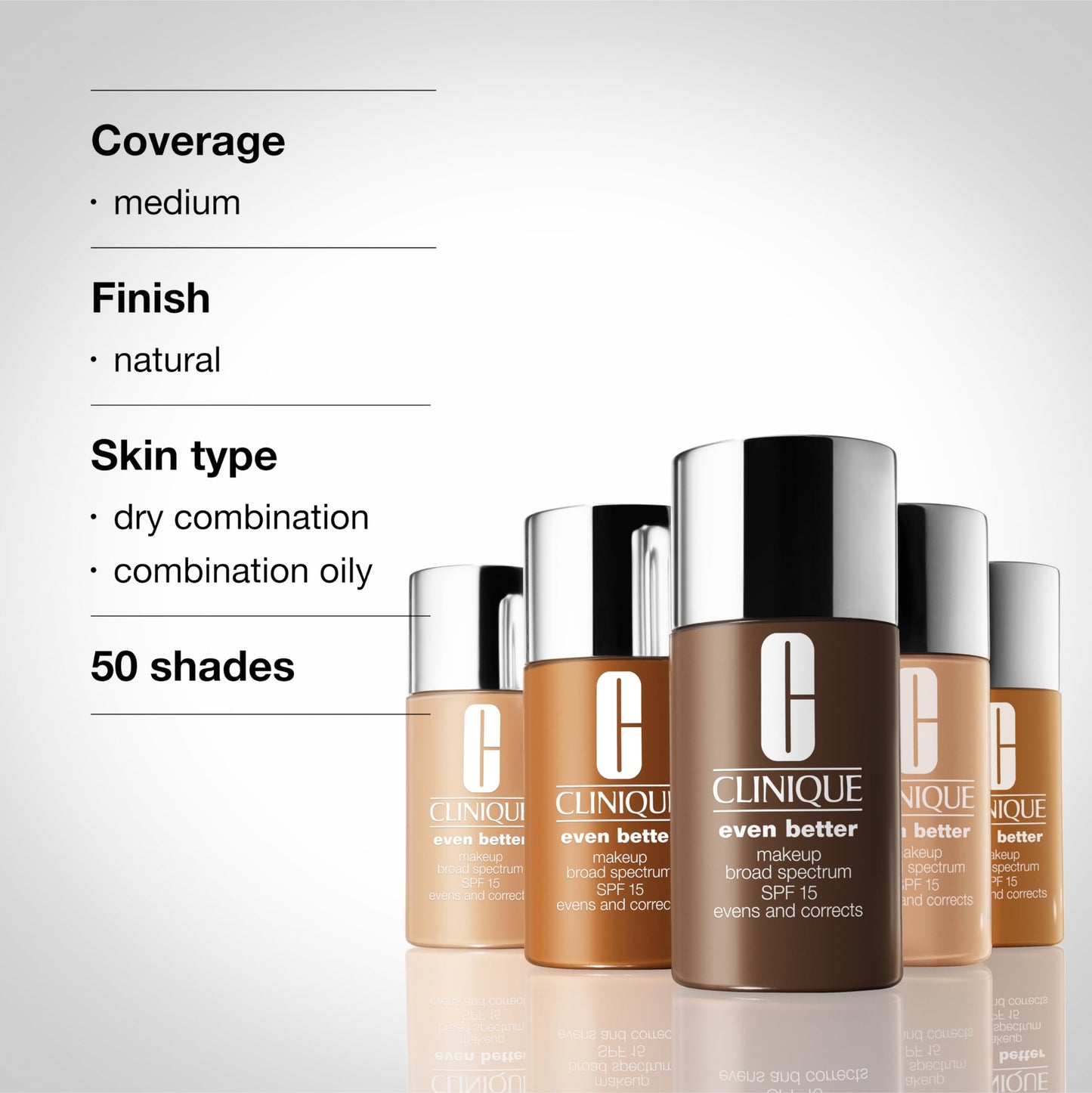 Clinique Even Better Makeup Liquid Foundation SPF 15 With Vitamin C For Dry + Oily Combination Skin Types | Medium Coverage + Natural Finish | Evens Beauty & Personal Care Clinique