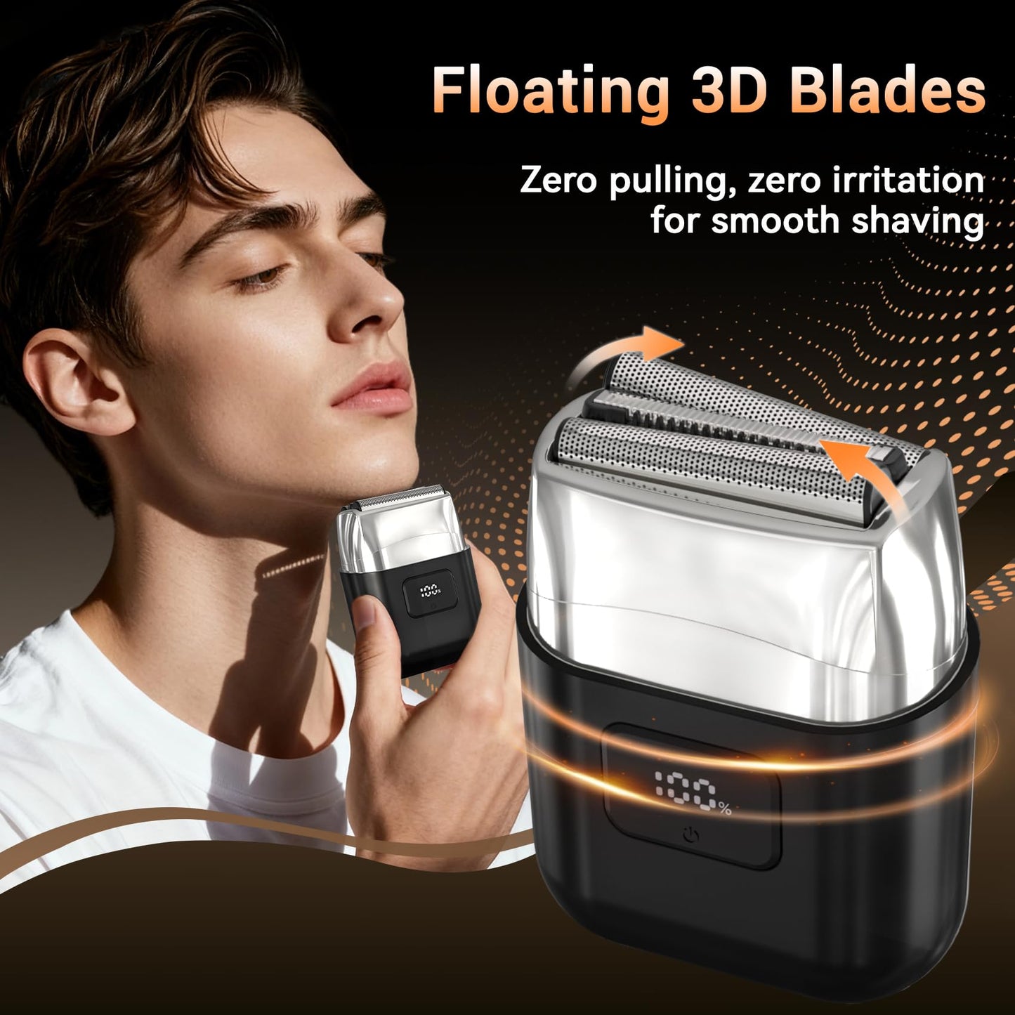 YOXSPD Electric Foil Shaver for Men - Mini Electric Razor for Face, 3 Floating Blades, LED Display, Dual Speed - IPX7 Waterproof, USB-C Fast Charging Beauty and Personal Care YOXSPD