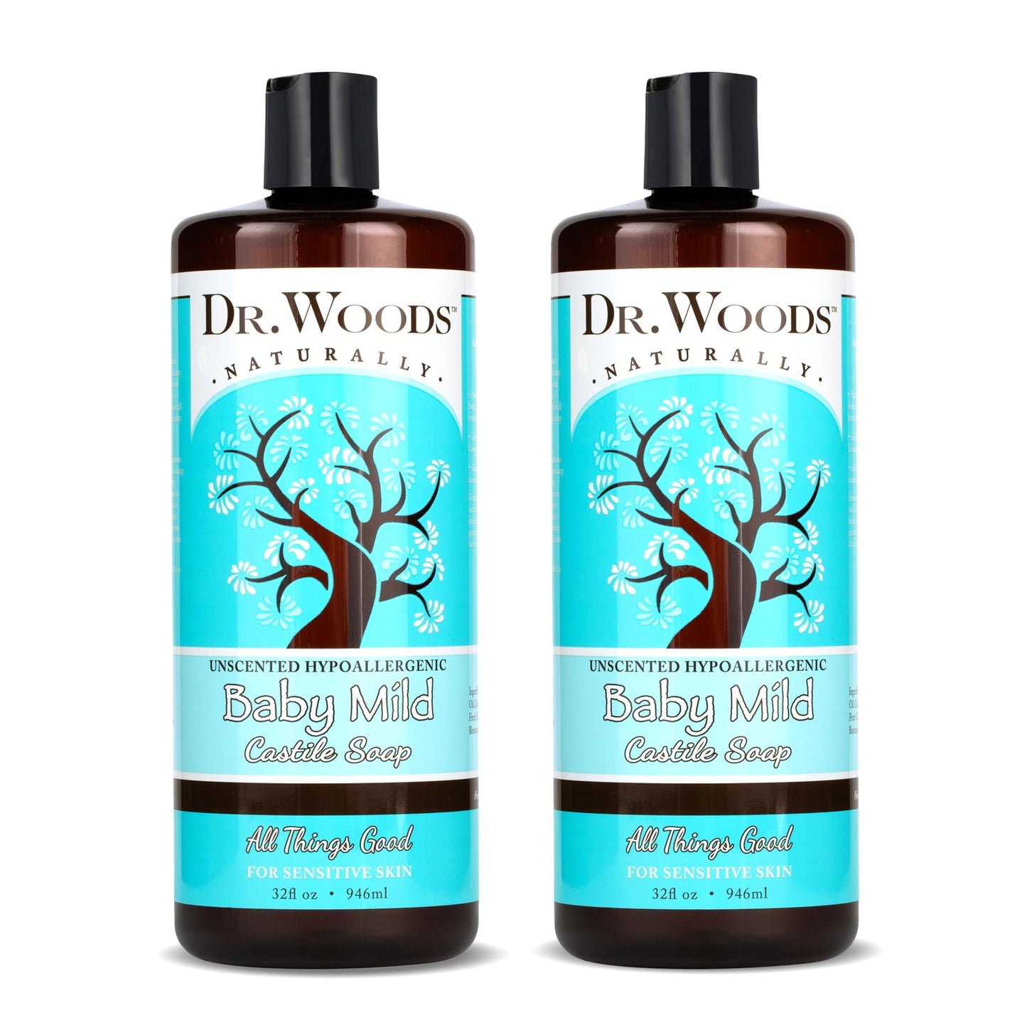 Dr. Woods Unscented Baby Mild Liquid Castile Soap - Natural Soap for Sensitive Skin, Gentle Cleanser with Hemp Oil and Vitamin E - Paraben, Sulfate Beauty & Personal Care Dr. Woods