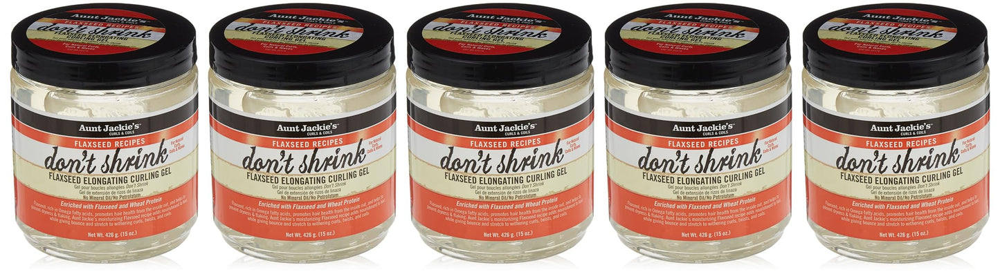 Aunt Jackie's Don't Shrink Flaxseed Elongating Curling Gel, 15 oz (Pack of 5) Beauty & Personal Care Aunt Jackie's