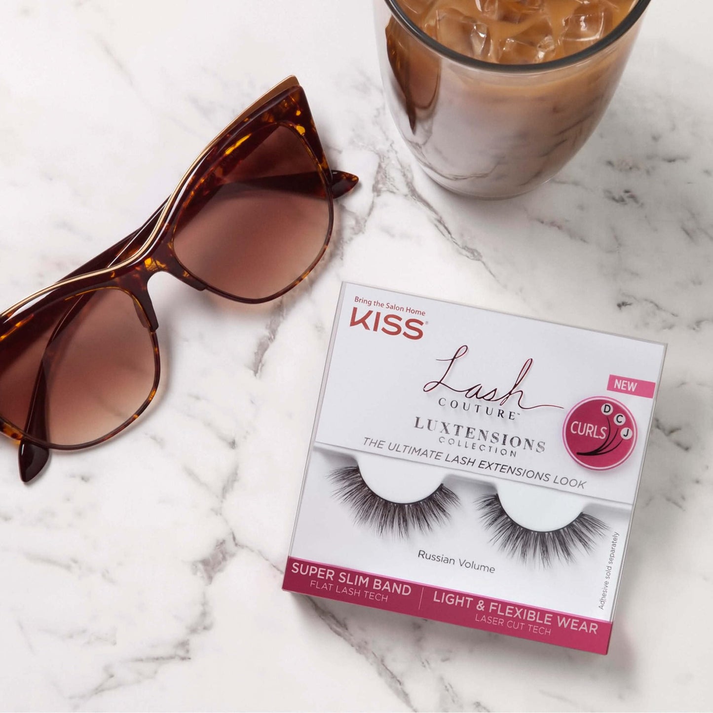 KISS Lash Couture LuXtensions Collection False Eyelashes, Flat Lash Technology, Super Slim Lash Band, Real Lash Extension Fibers, Reusable, Style Beauty & Personal Care KISS