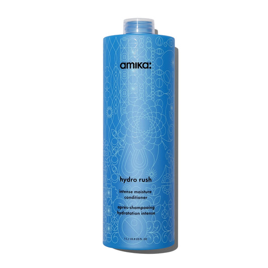 amika hydro rush intense moisture conditioner with hyaluronic acid, 1000ml | for dry, textured, or coarse hair types 2a-4c, long-lasting hydration Beauty & Personal Care Amika
