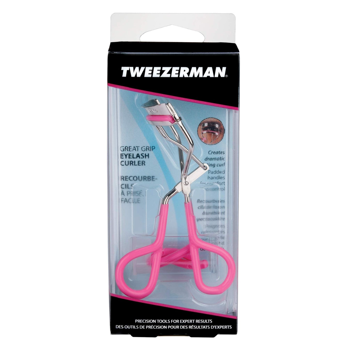 Tweezerman Neon Pink Comfort Grip Eyelash Curler - Makeup Eyelash Tool for all Eye Shapes Beauty & Personal Care Tweezerman