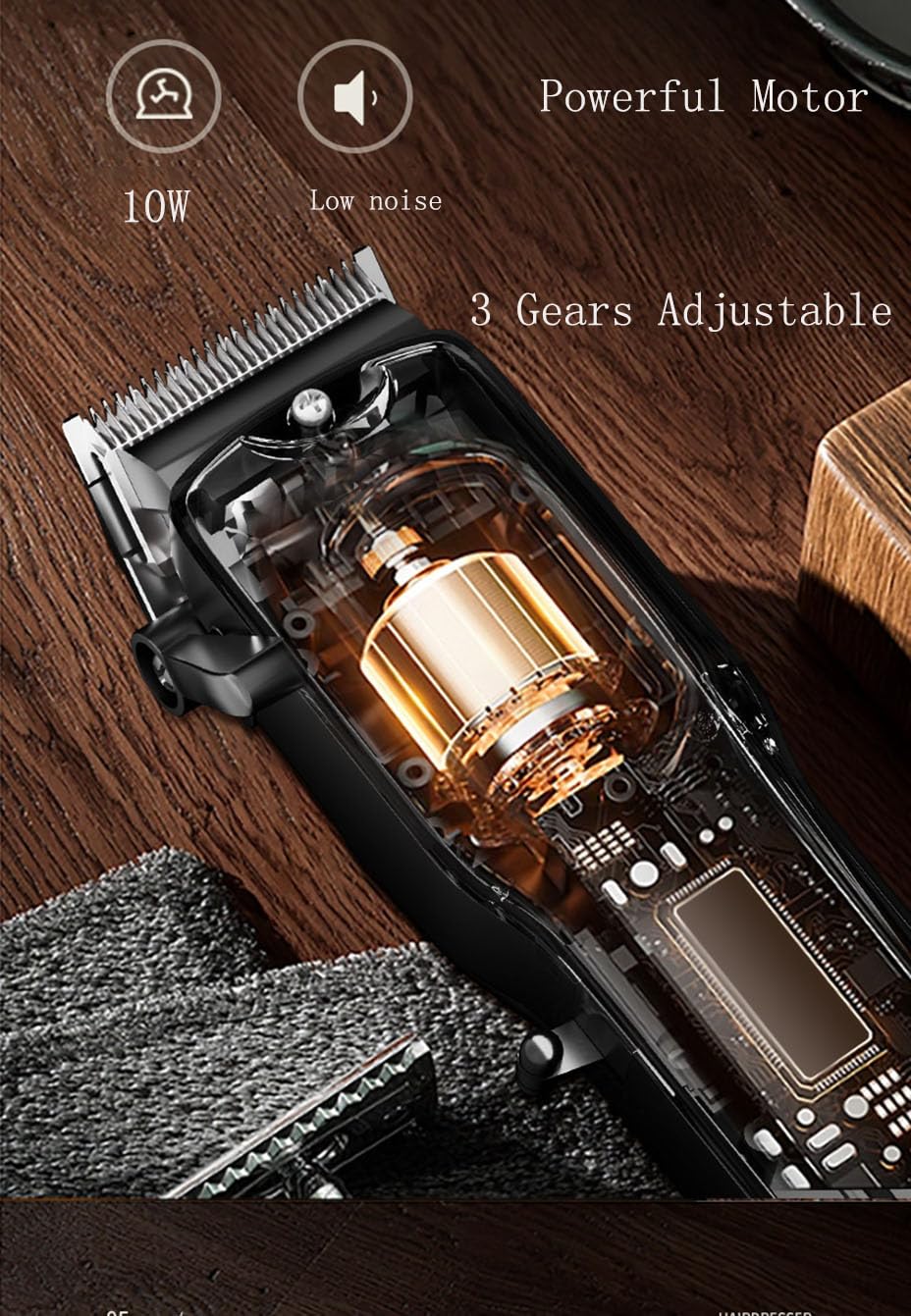 Professional Hair Clippers for Men Cordless Trimmers Kit with LED Display, 3 Gears, 7 Guide Combs Electric Beard Trimmer for Kid Beards Haircut Beauty and Personal Care QDKVTNDJZ