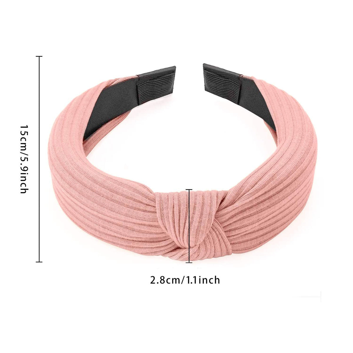 10 Pcs Top Knotted Headbands for Women and Girls, Wide Turban Headbands Fabric Hair Hoops, Head Wrap in Solid Color, Cross Knot Hair Bands Non-Slip