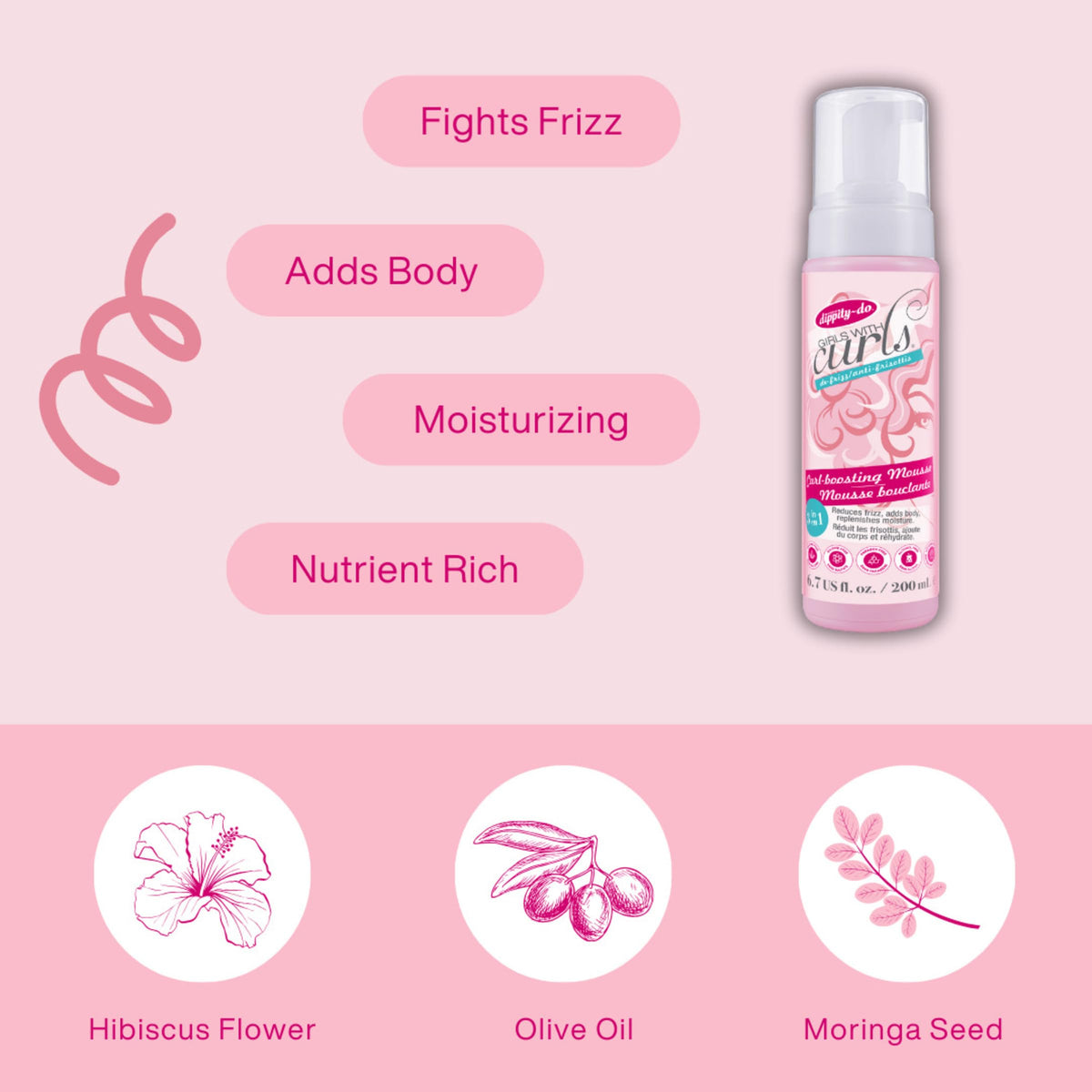 Dippity-Do Girls With Curls De-Frizz Curl-Boosting Mousse Duo, 2 Pack