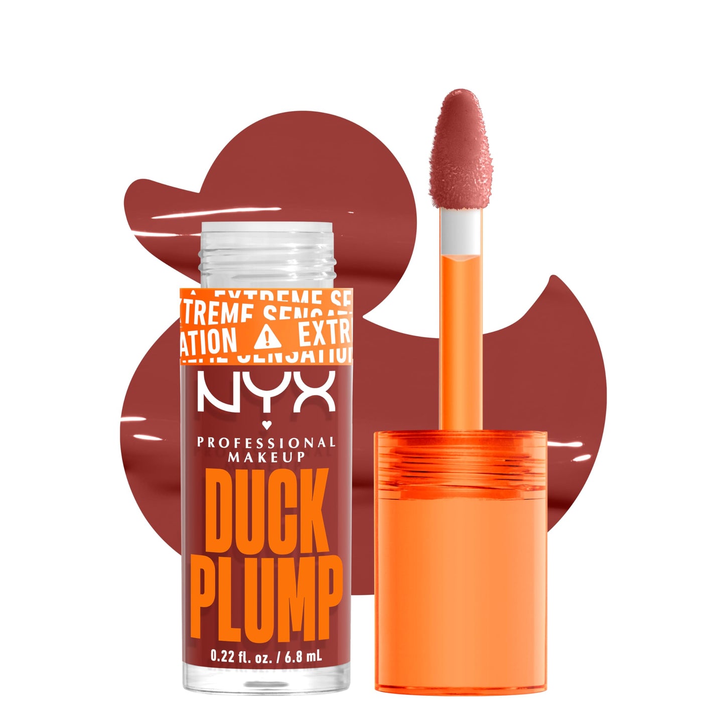 NYX PROFESSIONAL MAKEUP Duck Plump High Pigment Plumping Lip Gloss with Spicy Ginger, Vegan Lip Makeup - Brick Of Time (Rich Terracotta) Beauty & Personal Care NYX PROFESSIONAL MAKEUP