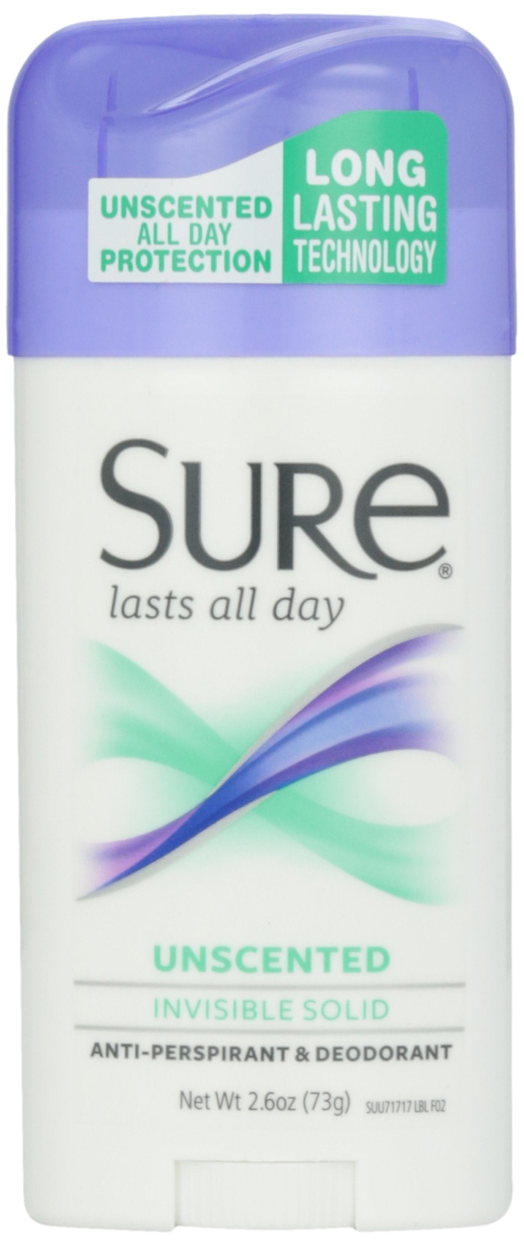 Sure Deodorant Invisible Solid, Unscented - 2.6 oz Beauty and Personal Care Sure