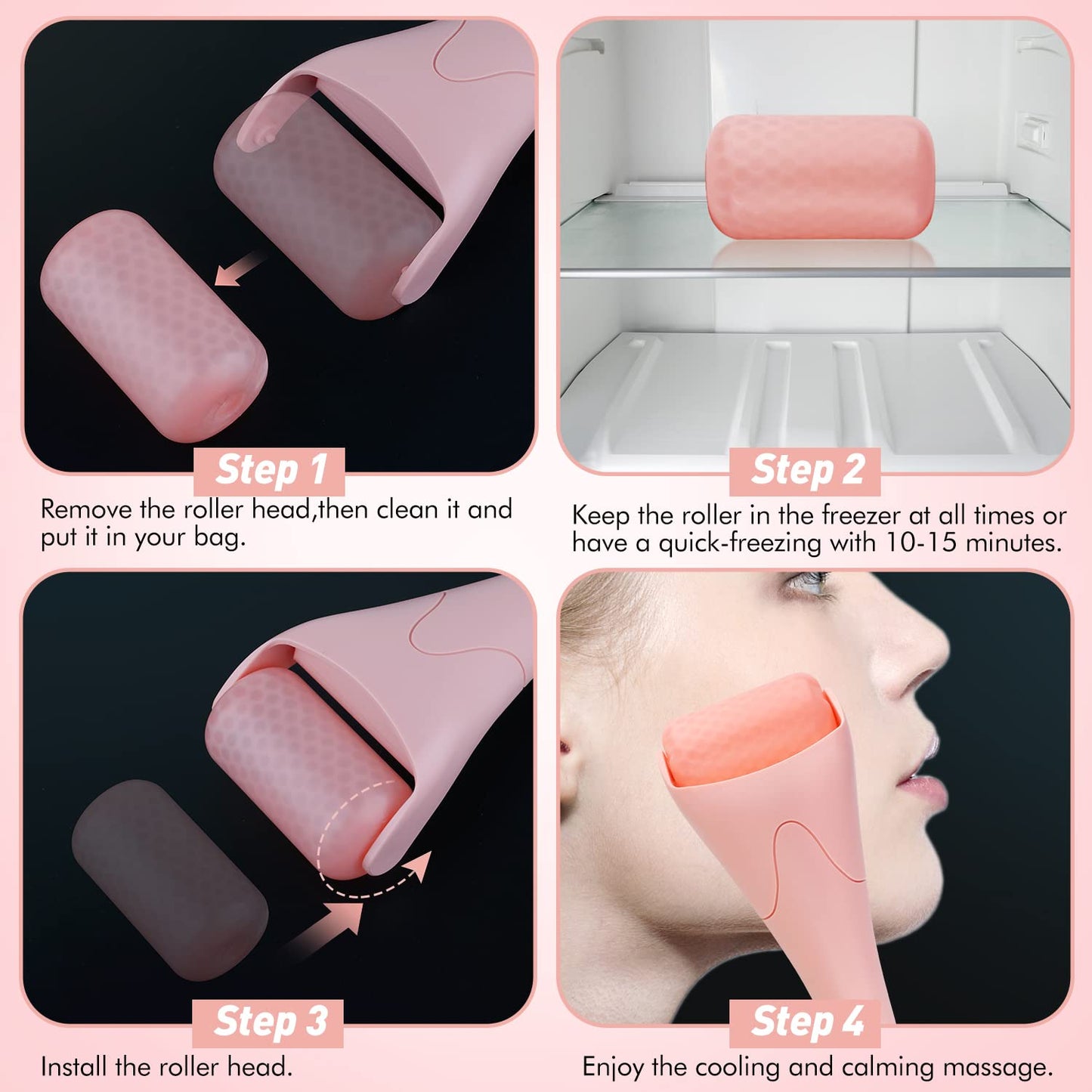 Fronnor Ice Roller for Face,Eyes,Women Gifts Idea,Therapeutic Cooling to Tighten Brighten Complexion and Reduce Wrinkles,Massager Under Eye Beauty & Personal Care Fronnor