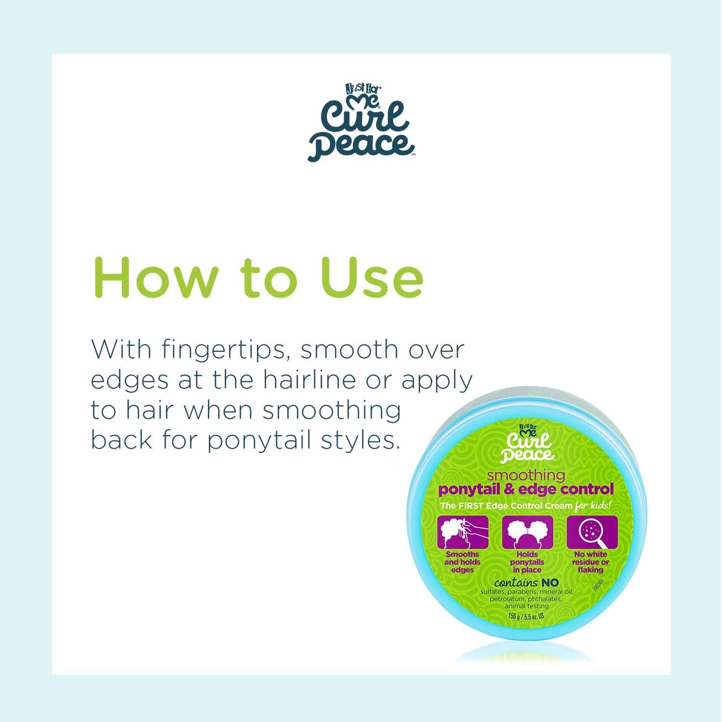 Just For Me Curl Peace Smoothing Ponytail & Edge Control - Finishes & Holds, Contains Flaxseed, Avocado Oil & Black Castor Oil, 5 oz Beauty & Personal Care Just For Me