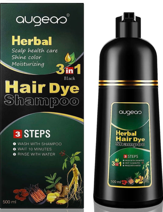 AUGEAS 500ML Black Hair Color Shampoo - Permanent, Organic Herbal 3 IN 1 Natural Fast Hair Dye for Men and Women to Cover Grey/White Hair (WINE RED) Beauty & Personal Care Maani Essence