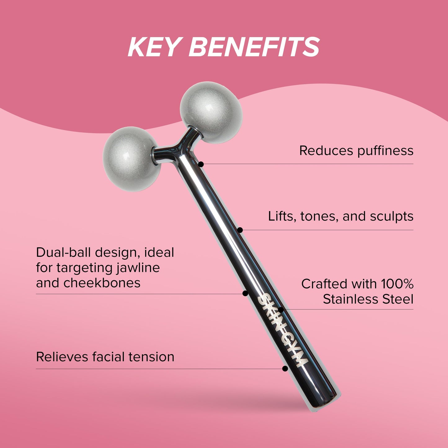 SKIN GYM Face Sculptor Beauty Roller, Stainless Steel Facial Massager for Lifting, Toning, and Sculpting Beauty & Personal Care SKIN GYM